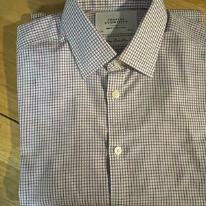 Mens Red and Blue grid dress shirt